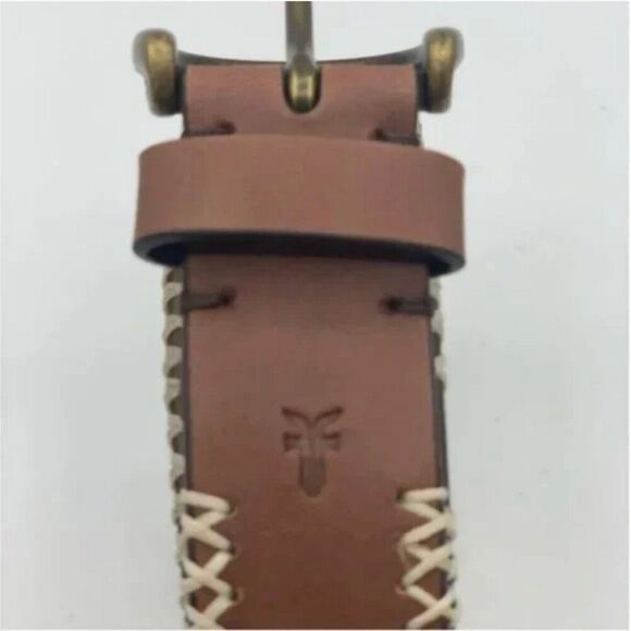 Frye Genuine Leather Boho Belt Brown with Saddle Stitching Size Small NWOT main image 4